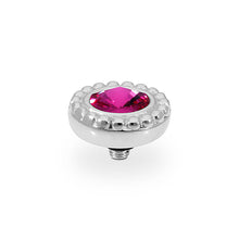 Load image into Gallery viewer, QUDO INTERCHANGEABLE GHIARE TOP 11MM - FUCHSIA CRYSTAL - STAINLESS STEEL