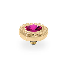 Load image into Gallery viewer, QUDO INTERCHANGEABLE GHIARE TOP 11MM - FUCHSIA CRYSTAL - GOLD PLATED