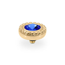 Load image into Gallery viewer, QUDO INTERCHANGEABLE GHIARE TOP 11MM - SAPPHIRE CRYSTAL - GOLD PLATED