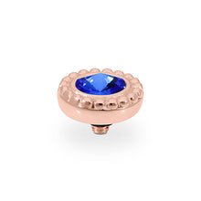 Load image into Gallery viewer, QUDO INTERCHANGEABLE GHIARE TOP 11MM - SAPPHIRE CRYSTAL - ROSE GOLD PLATED