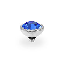 Load image into Gallery viewer, QUDO INTERCHANGEABLE BOCCONI TOP 11MM - SAPPHIRE CRYSTAL - STAINLESS STEEL