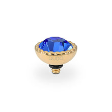 Load image into Gallery viewer, QUDO INTERCHANGEABLE BOCCONI TOP 11MM - SAPPHIRE CRYSTAL - GOLD PLATED