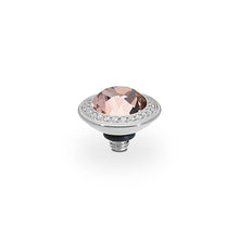 Load image into Gallery viewer, QUDO INTERCHANGEABLE TONDO DELUXE TOP 9MM - VINTAGE ROSE CRYSTAL - STAINLESS STEEL