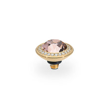 Load image into Gallery viewer, QUDO INTERCHANGEABLE TONDO DELUXE TOP 9MM - VINTAGE ROSE CRYSTAL - GOLD PLATED