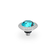 Load image into Gallery viewer, QUDO INTERCHANGEABLE TONDO DELUXE TOP 9MM - BLUE ZIRCON CRYSTAL - STAINLESS STEEL