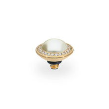 Load image into Gallery viewer, QUDO INTERCHANGEABLE TONDO DELUXE TOP 9MM - CREAM CRYSTAL PEARL - GOLD PLATED