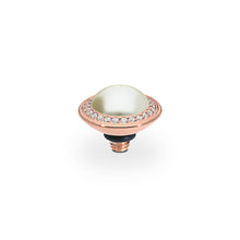 Load image into Gallery viewer, QUDO INTERCHANGEABLE TONDO DELUXE TOP 9MM - CREAM CRYSTAL PEARL - ROSE GOLD PLATED