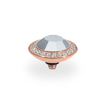 Load image into Gallery viewer, QUDO INTERCHANGEABLE TONDO DELUXE TOP 13MM - LABRADOR CRYSTAL - ROSE GOLD PLATED