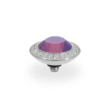 Load image into Gallery viewer, QUDO INTERCHANGEABLE TONDO DELUXE TOP 13MM - AMETHYST OPAL CRYSTAL- STAINLESS STEEL