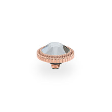 Load image into Gallery viewer, QUDO INTERCHANGEABLE FABERO FLAT TOP 10MM - CRYSTAL - ROSE GOLD PLATED