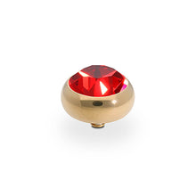 Load image into Gallery viewer, QUDO INTERCHANGEABLE SESTO TOP 10MM - SCARLET CRYSTAL - GOLD PLATED