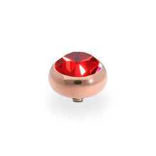 Load image into Gallery viewer, QUDO INTERCHANGEABLE SESTO TOP 10MM - SCARLET CRYSTAL - ROSE GOLD PLATED