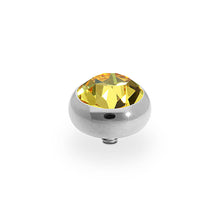 Load image into Gallery viewer, QUDO INTERCHANGEABLE SESTO TOP 10MM - LIGHT TOPAZ CRYSTAL - STAINLESS STEEL