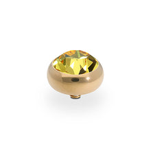 Load image into Gallery viewer, QUDO INTERCHANGEABLE SESTO TOP 10MM - LIGHT TOPAZ CRYSTAL - GOLD PLATED
