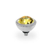 Load image into Gallery viewer, QUDO INTERCHANGEABLE FABERO TOP 11MM - LIGHT TOPAZ CRYSTAL - STAINLESS STEEL