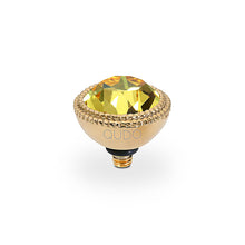 Load image into Gallery viewer, QUDO INTERCHANGEABLE FABERO TOP 11MM - LIGHT TOPAZ CRYSTAL - GOLD PLATED
