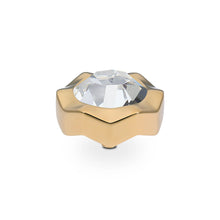 Load image into Gallery viewer, QUDO INTERCHANGEABLE NEMOLI TOP 13MM - CRYSTAL - GOLD PLATED