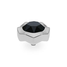 Load image into Gallery viewer, QUDO INTERCHANGEABLE NEMOLI TOP 13MM - JET BLACK CRYSTAL - STAINLESS STEEL