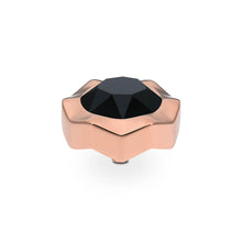 Load image into Gallery viewer, QUDO INTERCHANGEABLE NEMOLI TOP 13MM - JET BLACK CRYSTAL - ROSE GOLD PLATED