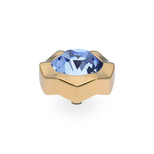 Load image into Gallery viewer, QUDO INTERCHANGEABLE NEMOLI TOP 13MM - LIGHT SAPPHIRE CRYSTAL - GOLD PLATED