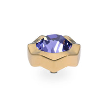 Load image into Gallery viewer, QUDO INTERCHANGEABLE NEMOLI TOP 13MM - TANZANITE CRYSTAL - GOLD PLATED