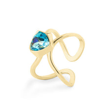 Load image into Gallery viewer, QUDO INTERCHANGEABLE BASE RING ONDA ADJUSTABLE - ROSE GOLD PLATED