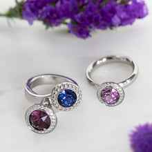 Load image into Gallery viewer, QUDO INTERCHANGEABLE GHIARE TOP 11MM - SAPPHIRE CRYSTAL - ROSE GOLD PLATED