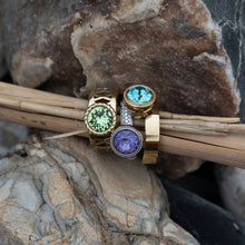 Load image into Gallery viewer, QUDO INTERCHANGEABLE FABERO TOP 11MM - DARK SAPPHIRE CRYSTAL - GOLD PLATED