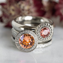 Load image into Gallery viewer, QUDO INTERCHANGEABLE TONDO DELUXE TOP 13MM - SAPPHIRE CRYSTAL - GOLD PLATED