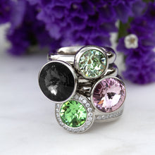 Load image into Gallery viewer, QUDO INTERCHANGEABLE TONDO DELUXE TOP 9MM - PERIDOT CRYSTAL - ROSE GOLD PLATED