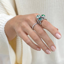 Load image into Gallery viewer, QUDO INTERCHANGEABLE LONDON TOP 8MM - BLUE ZIRCON EUROPEAN CRYSTAL - STAINLESS STEEL