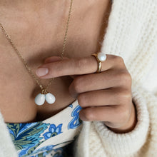 Load image into Gallery viewer, QUDO INTERCHANGEABLE BOTTONE TOP 10MM - CREAM CRYSTAL PEARL - ROSE GOLD PLATED