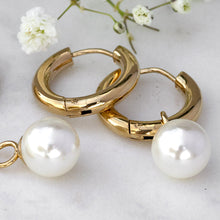 Load image into Gallery viewer, QUDO INTERCHANGEABLE COVILE CHARM - WHITE CRYSTAL PEARL - ROSE GOLD PLATED