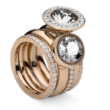 Load image into Gallery viewer, QUDO INTERCHANGEABLE FABERO FLAT TOP 10MM - CRYSTAL - GOLD PLATED