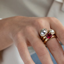 Load image into Gallery viewer, QUDO INTERCHANGEABLE TONDO DELUXE TOP 13MM - LABRADOR CRYSTAL - ROSE GOLD PLATED