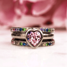 Load image into Gallery viewer, QUDO INTERCHANGEABLE CUORE TOP 9MM - LIGHT ROSE EUROPEAN CRYSTAL - GOLD PLATED