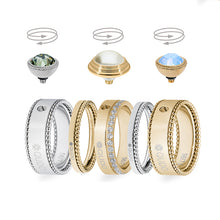 Load image into Gallery viewer, QUDO INTERCHANGEABLE FABERO TOP 11MM - DARK SAPPHIRE CRYSTAL - GOLD PLATED