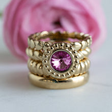 Load image into Gallery viewer, QUDO INTERCHANGEABLE GHIARE TOP 11MM - FUCHSIA CRYSTAL - ROSE GOLD PLATED
