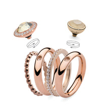 Load image into Gallery viewer, QUDO INTERCHANGEABLE BOTTONE TOP 10MM - IVORY CREAM EUROPEAN CRYSTAL - ROSE GOLD PLATED