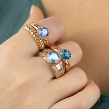 Load image into Gallery viewer, QUDO INTERCHANGEABLE FABERO FLAT TOP 10MM - LIGHT SAPPHIRE SHIMMER CRYSTAL - STAINLESS STEEL