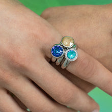 Load image into Gallery viewer, QUDO INTERCHANGEABLE SESTO TOP 10MM - ROYAL BLUE DELITE EUROPEAN CRYSTAL - STAINLESS STEEL