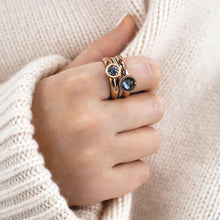 Load image into Gallery viewer, QUDO INTERCHANGEABLE FABERO FLAT TOP 10MM - BLACK DIAMOND CRYSTAL - ROSE GOLD PLATED