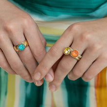 Load image into Gallery viewer, QUDO INTERCHANGEABLE FABERO FLAT TOP 10MM - LIGHT COLORADO TOPAZ - GOLD PLATED