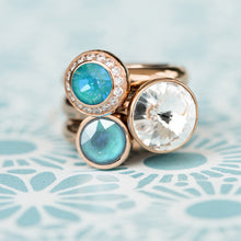 Load image into Gallery viewer, QUDO INTERCHANGEABLE TONDO DELUXE TOP 9MM - LAGUNA DELITE CRYSTAL - STAINLESS STEEL