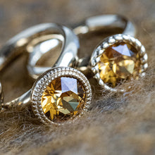 Load image into Gallery viewer, QUDO INTERCHANGEABLE FABERO FLAT TOP 10MM - LIGHT COLORADO TOPAZ - ROSE GOLD PLATED