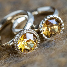 Load image into Gallery viewer, QUDO INTERCHANGEABLE FABERO TOP 11MM - LIGHT TOPAZ CRYSTAL - STAINLESS STEEL