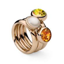Load image into Gallery viewer, QUDO INTERCHANGEABLE SESTO TOP 10MM - LIGHT TOPAZ CRYSTAL - STAINLESS STEEL