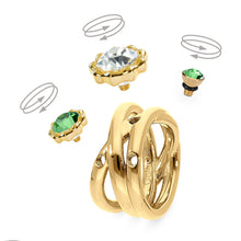 Load image into Gallery viewer, QUDO INTERCHANGEABLE ORGANICO TOP 8.5MM - EMERALD CRYSTAL - GOLD PLATED