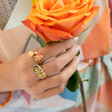 Load image into Gallery viewer, QUDO INTERCHANGEABLE TONDO DELUXE TOP 13MM - LIGHT COLORADO TOPAZ CRYSTAL - GOLD PLATED