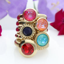 Load image into Gallery viewer, QUDO INTERCHANGEABLE SESTO TOP 10MM - ROYAL RED DELITE EUROPEAN CRYSTAL - ROSE GOLD PLATED